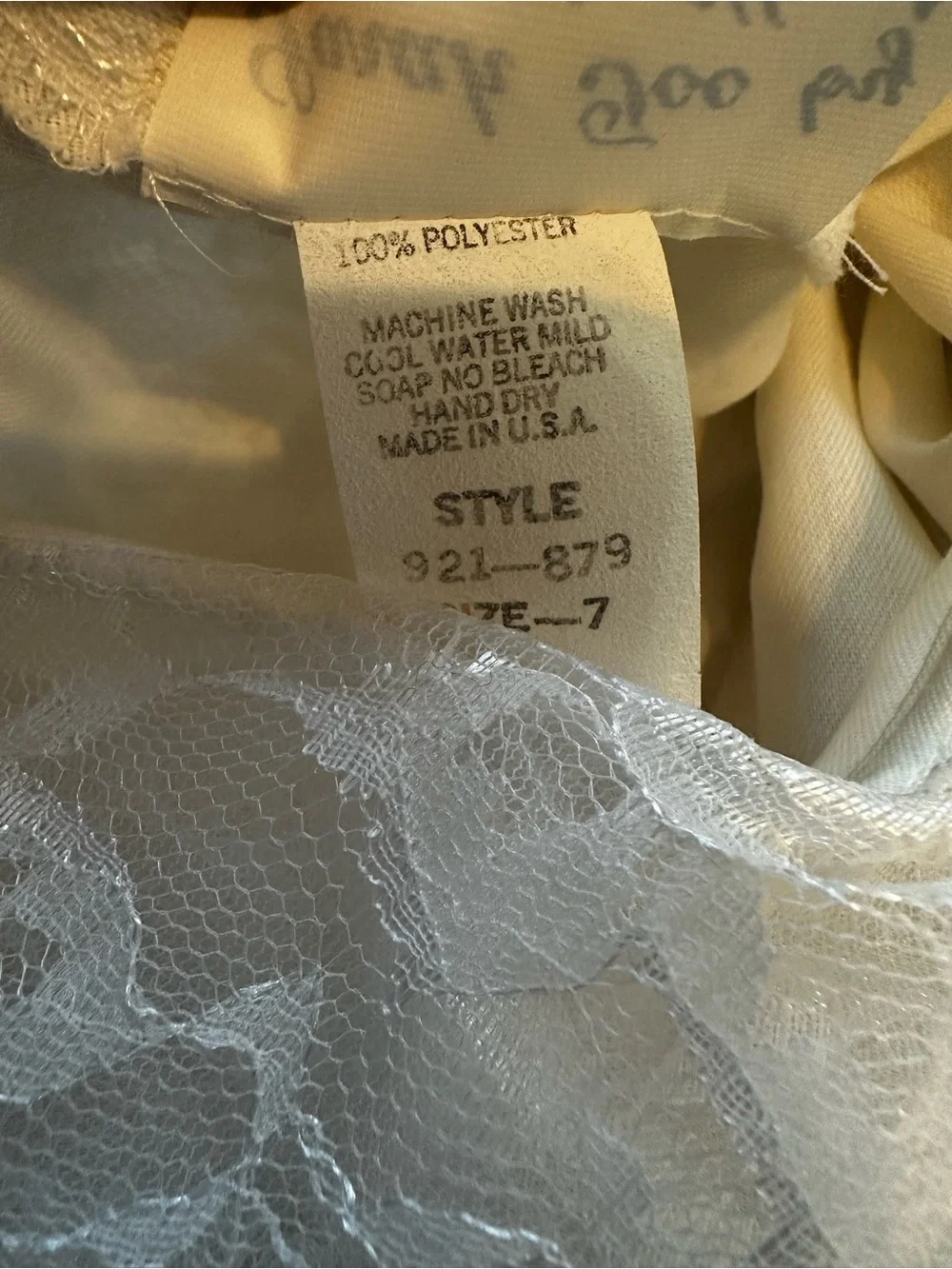 Vintage Girls White Lace Basque Waist Dress Rosettes Party Flower Girl Wedding